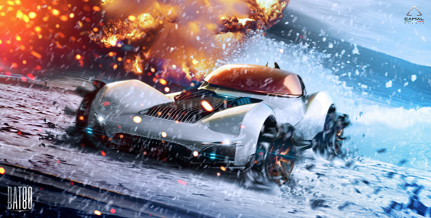 Sports car，concept，Batmobile，3d，