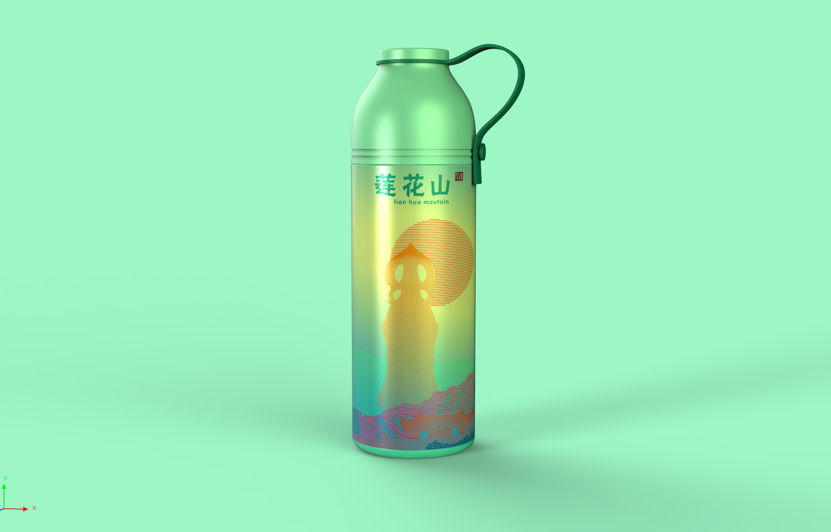 Cultural creation，Lianhua Mountain，Canton Tower，packing design，Water bottle，kettle，