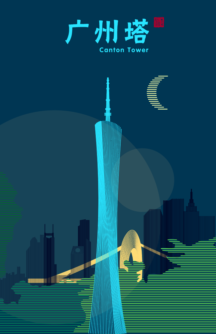 Cultural creation，Lianhua Mountain，Canton Tower，packing design，Water bottle，kettle，