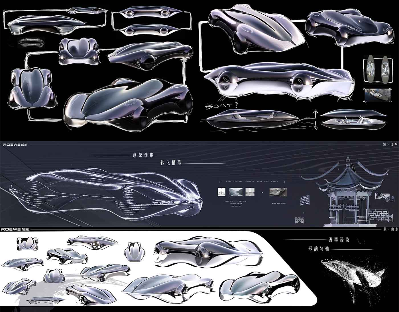 Vehicle design，conceptual design，Automobile design，Roewe ，SAIC automobile design challenge，Chinese landscape culture，
