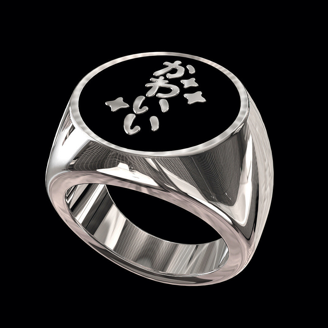 戒指，产品设计，实心抛光银，彩色珐琅，日本原宿，Kawaii，