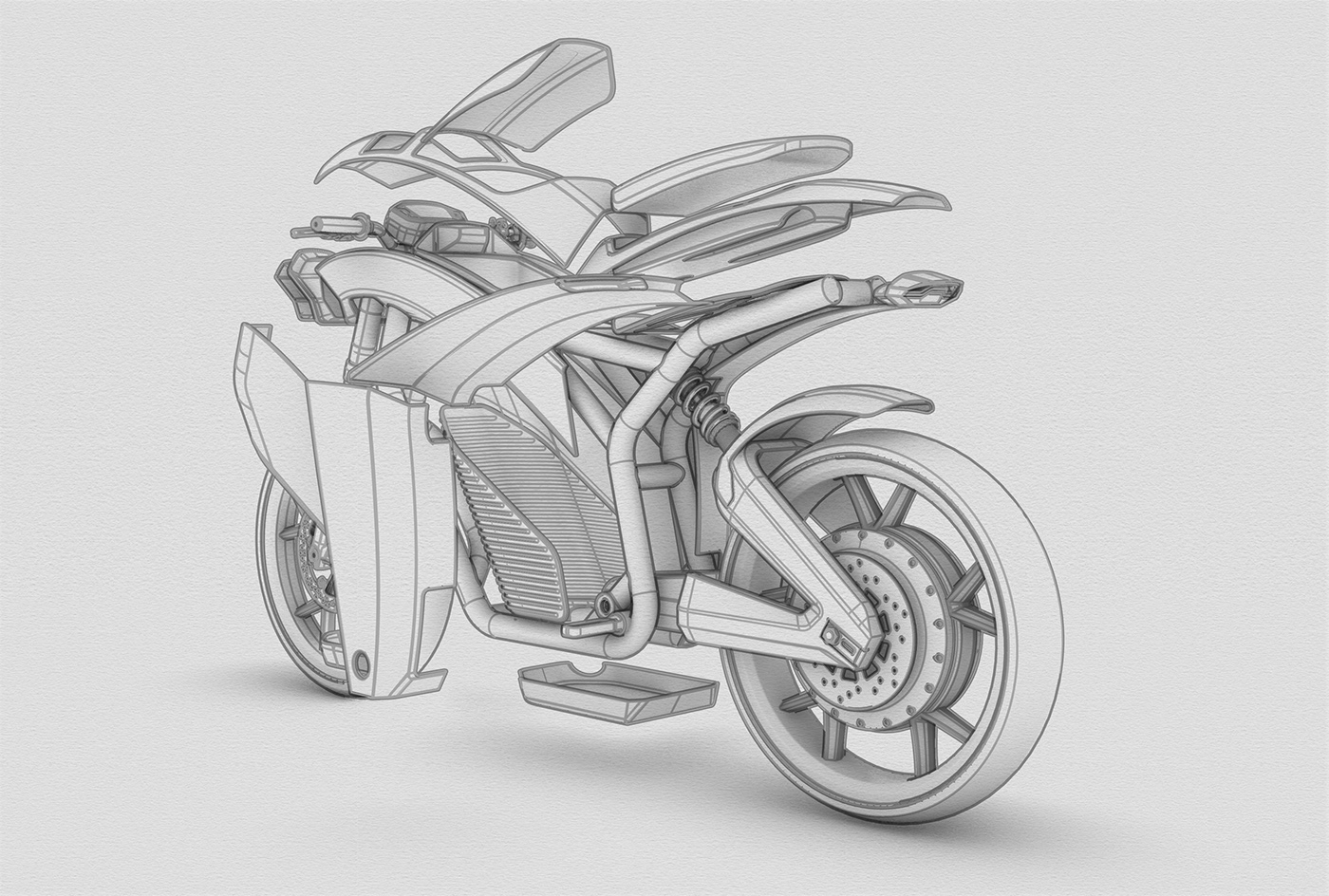 motorcycle，Electric vehicle，cgi，
