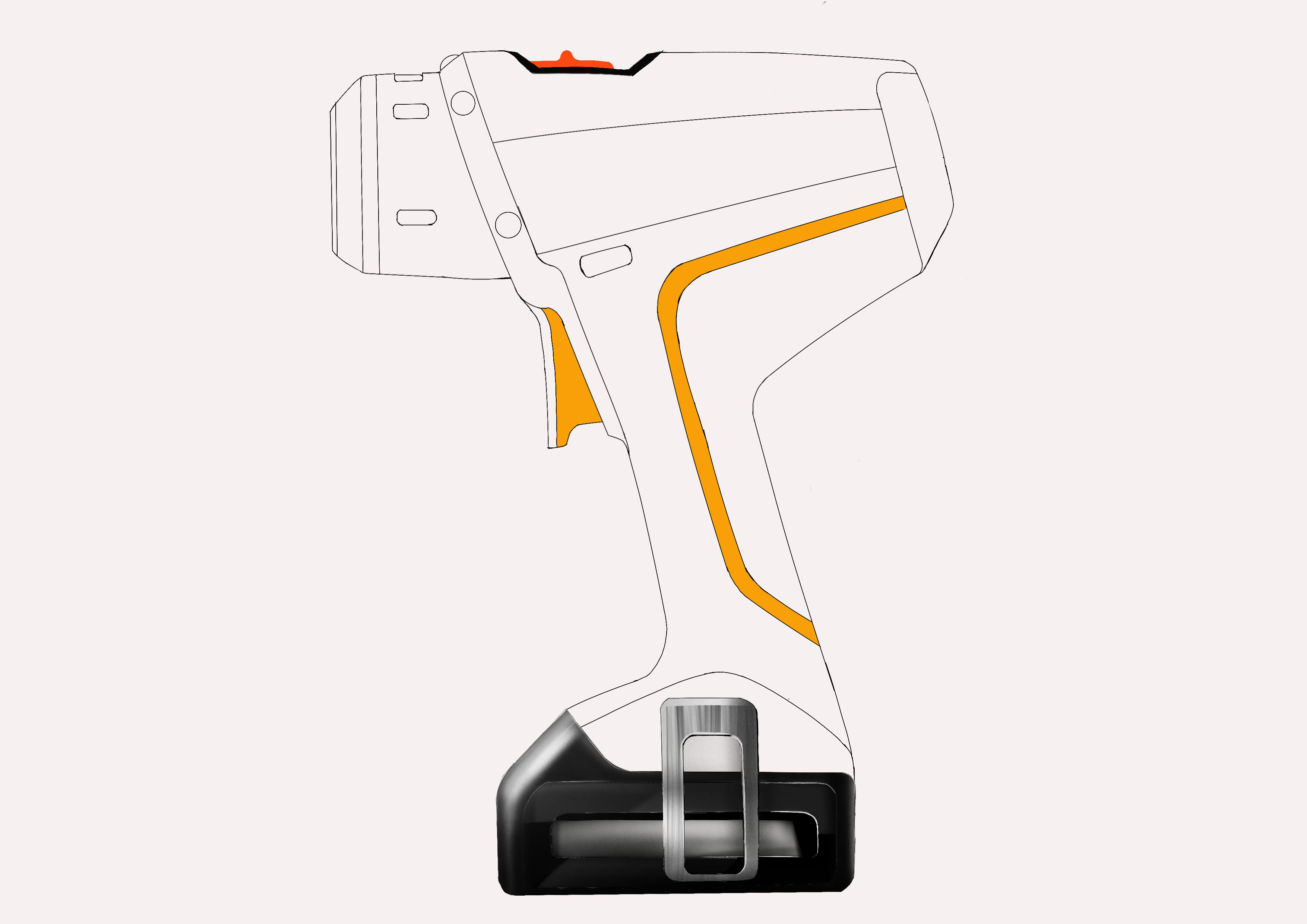Electric drill board drawing，Hand drawn，tool，