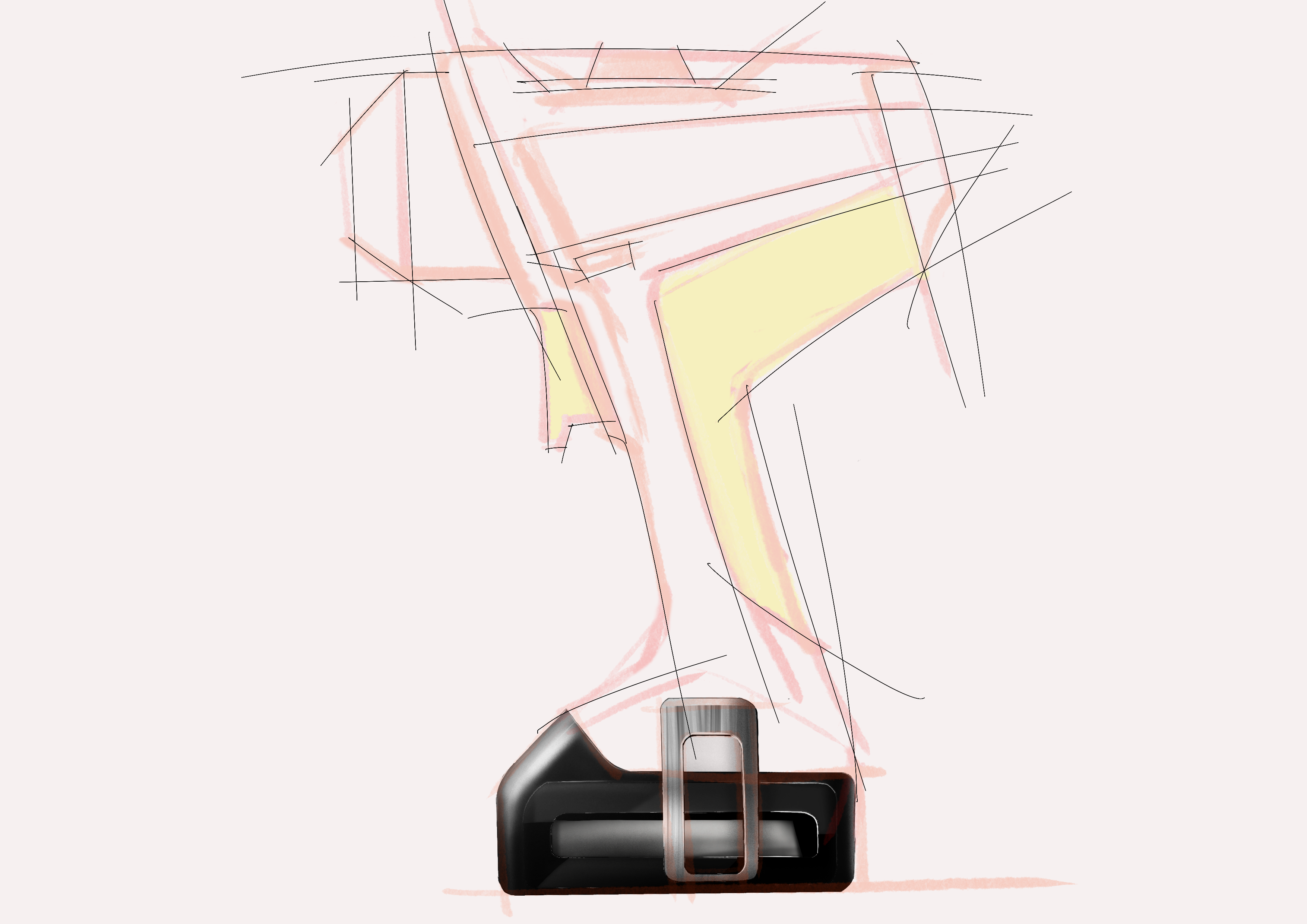 Electric drill board drawing，Hand drawn，tool，