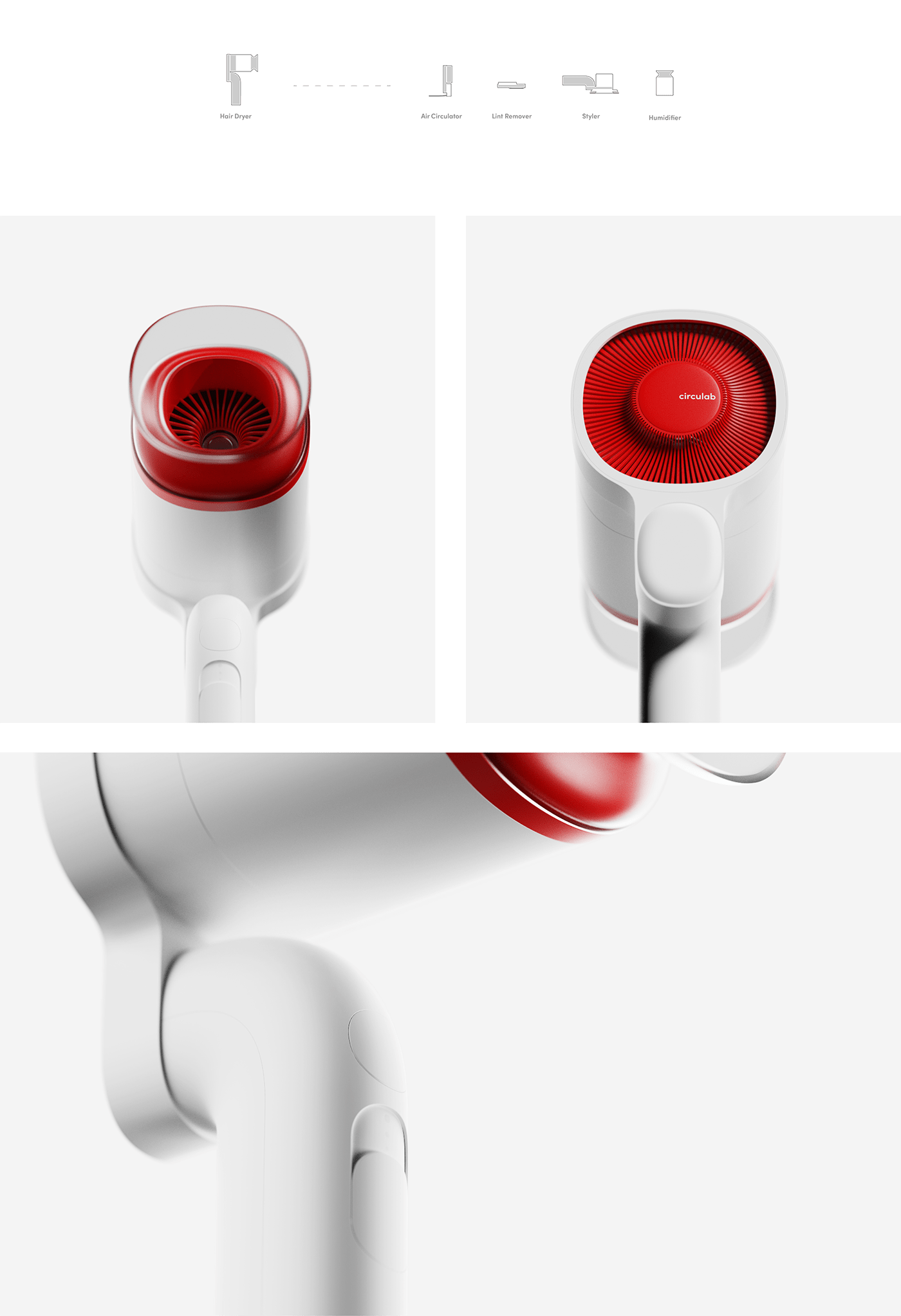 household electrical appliances，industrial design，Air circulator，hair drier，product design，Humidifier，