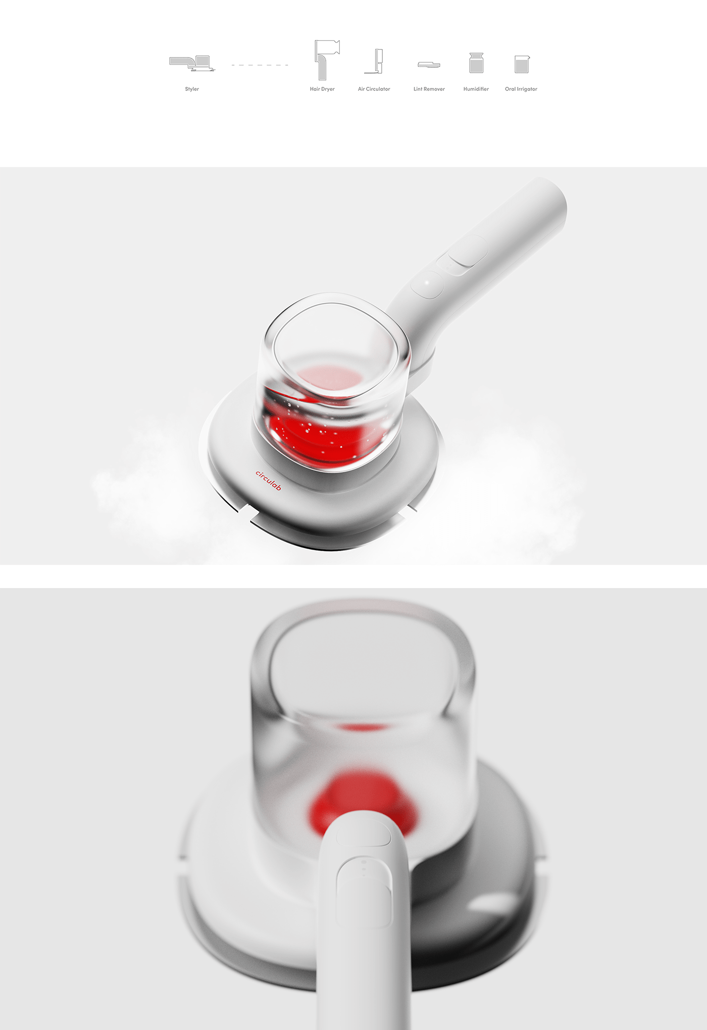 household electrical appliances，industrial design，Air circulator，hair drier，product design，Humidifier，