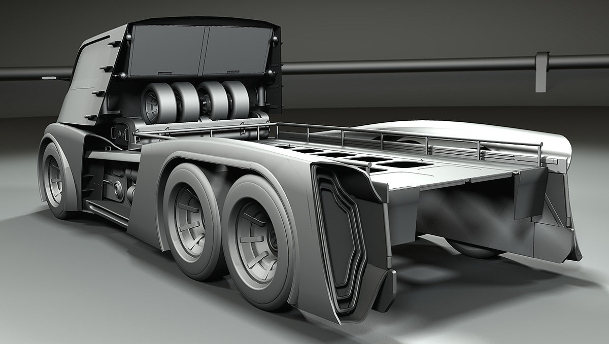 concept，Digital art，Transport truck，industrial design，