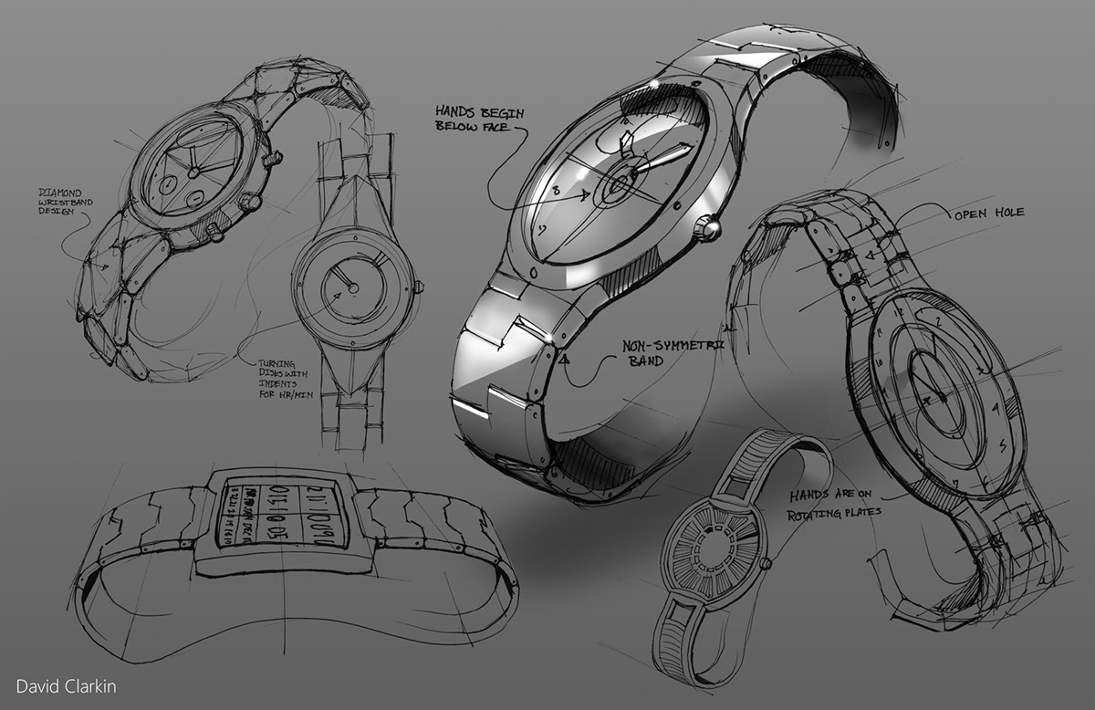 sketch，project，headset，sneakers，Wrist watch，