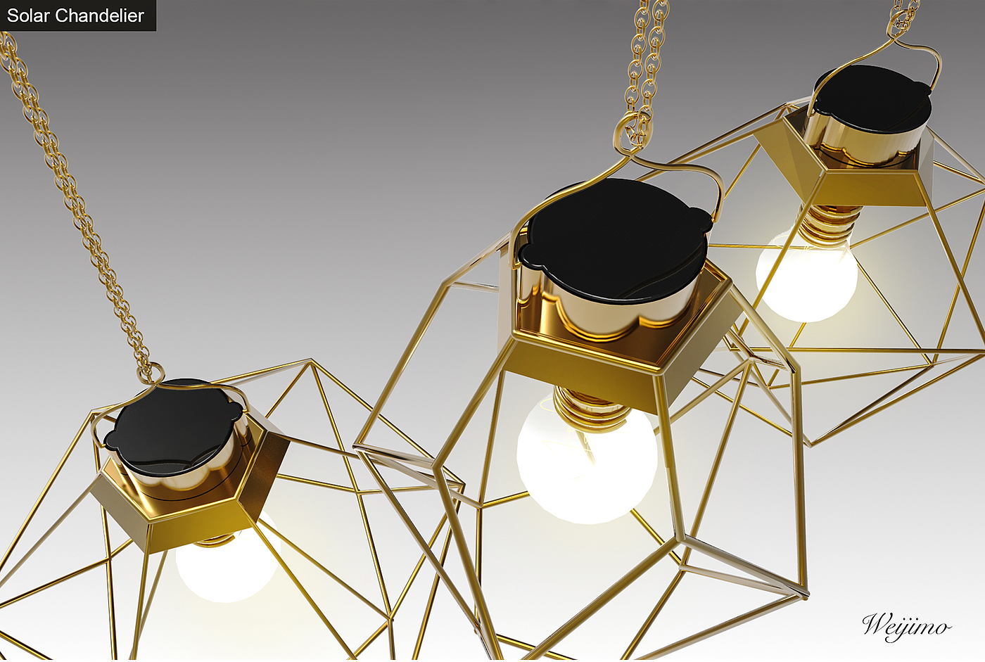 Solar lamp，lamps and lanterns，Nordic lamps，Iron lamp，C4D lamp design，product design，