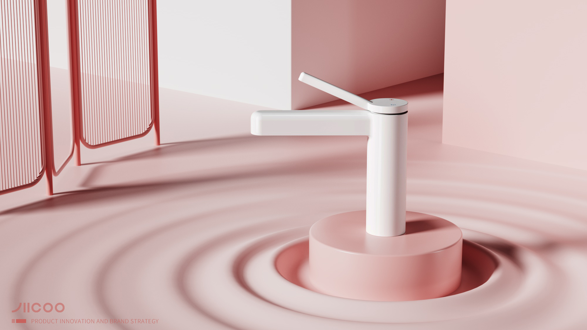 water tap，bathroom，product design，Kitchen and bathroom products，C4D rendering，