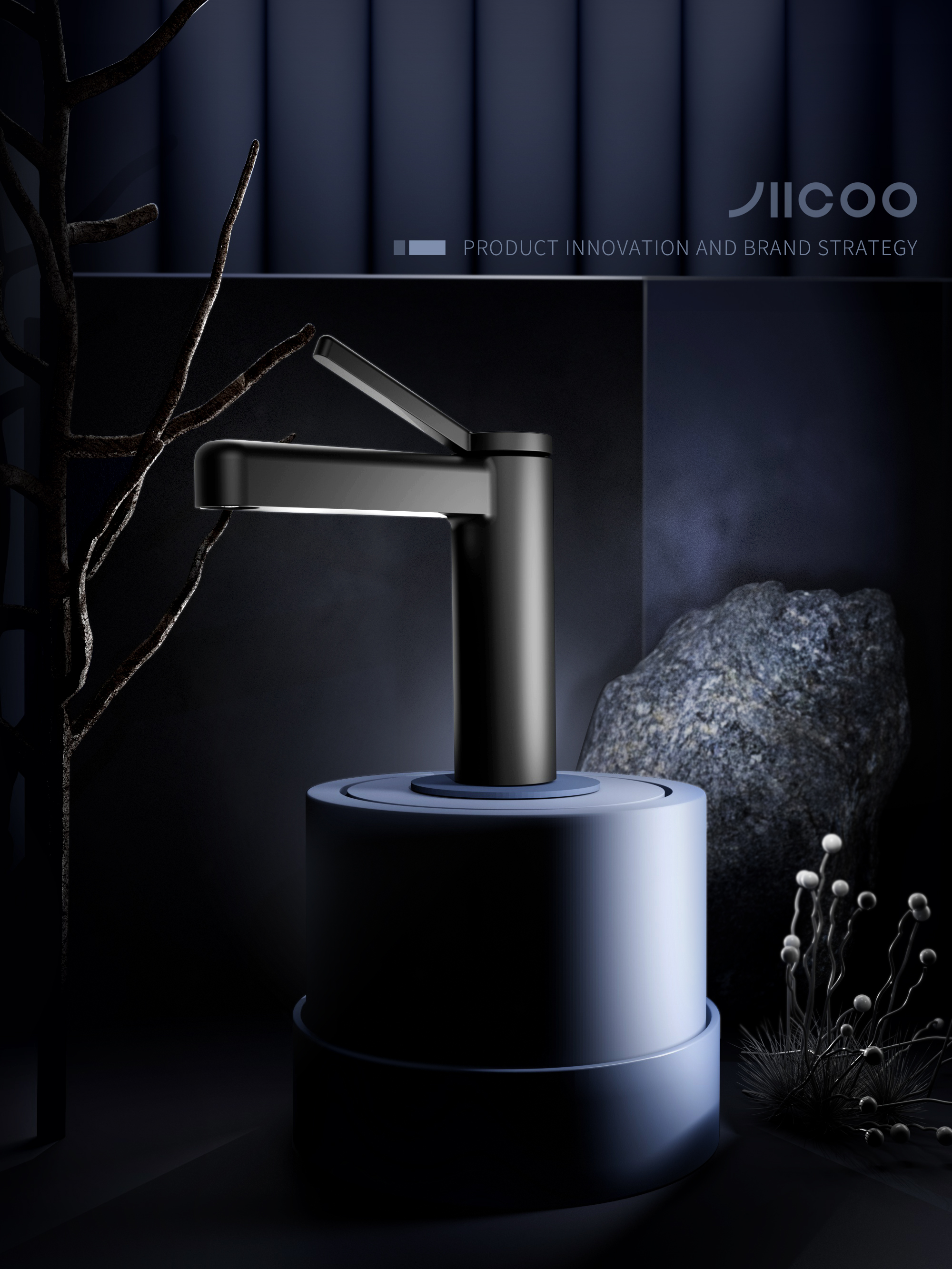 water tap，bathroom，product design，Kitchen and bathroom products，C4D rendering，