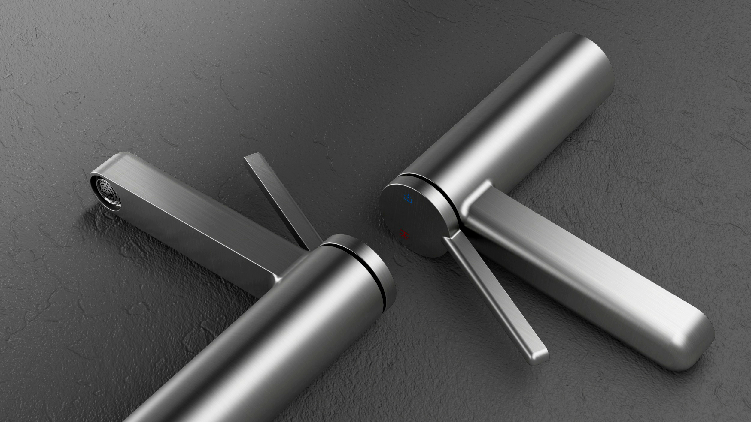 water tap，bathroom，product design，Kitchen and bathroom products，C4D rendering，