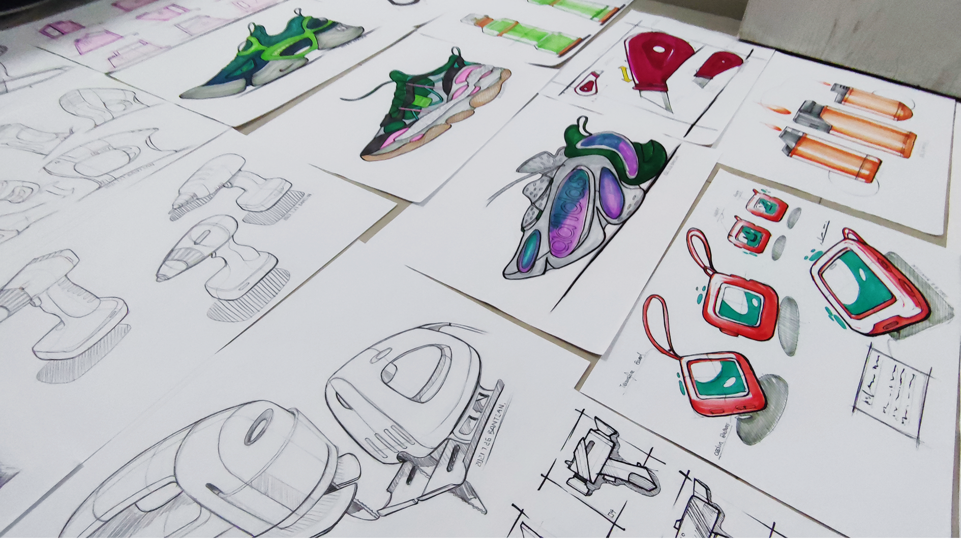 Product hand drawing exercise，Industrial product design，Hand drawn punch in series，2021 summary，