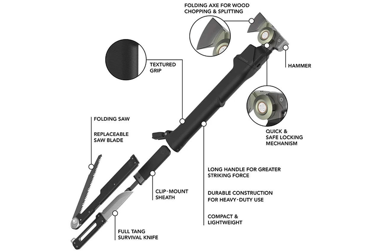 Combar FoldaXe Pro，多功能工具，野外生存必备，终极工具，