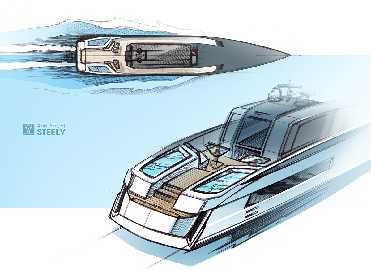 Motor yacht，47m，