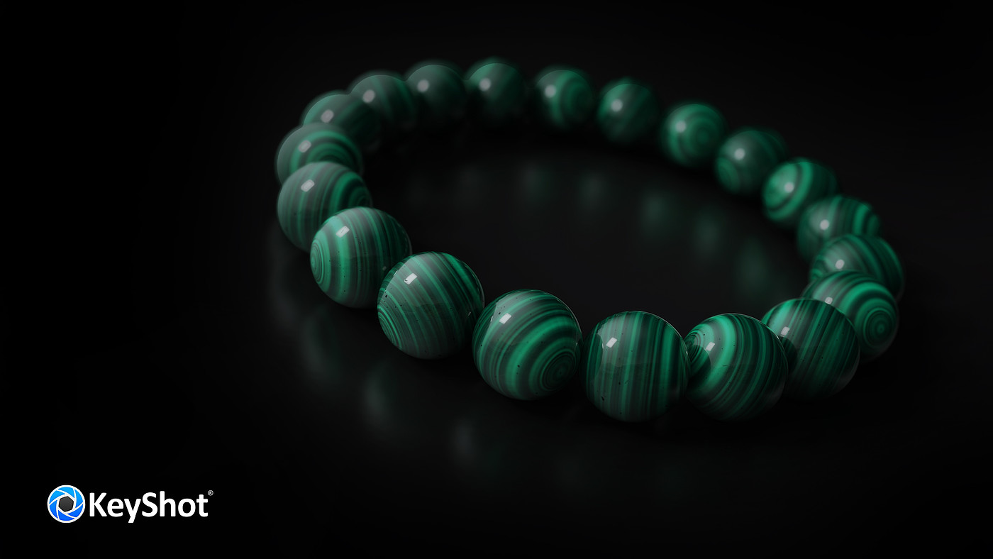 Malachite，Render，keyshot，jade，Jewellery，