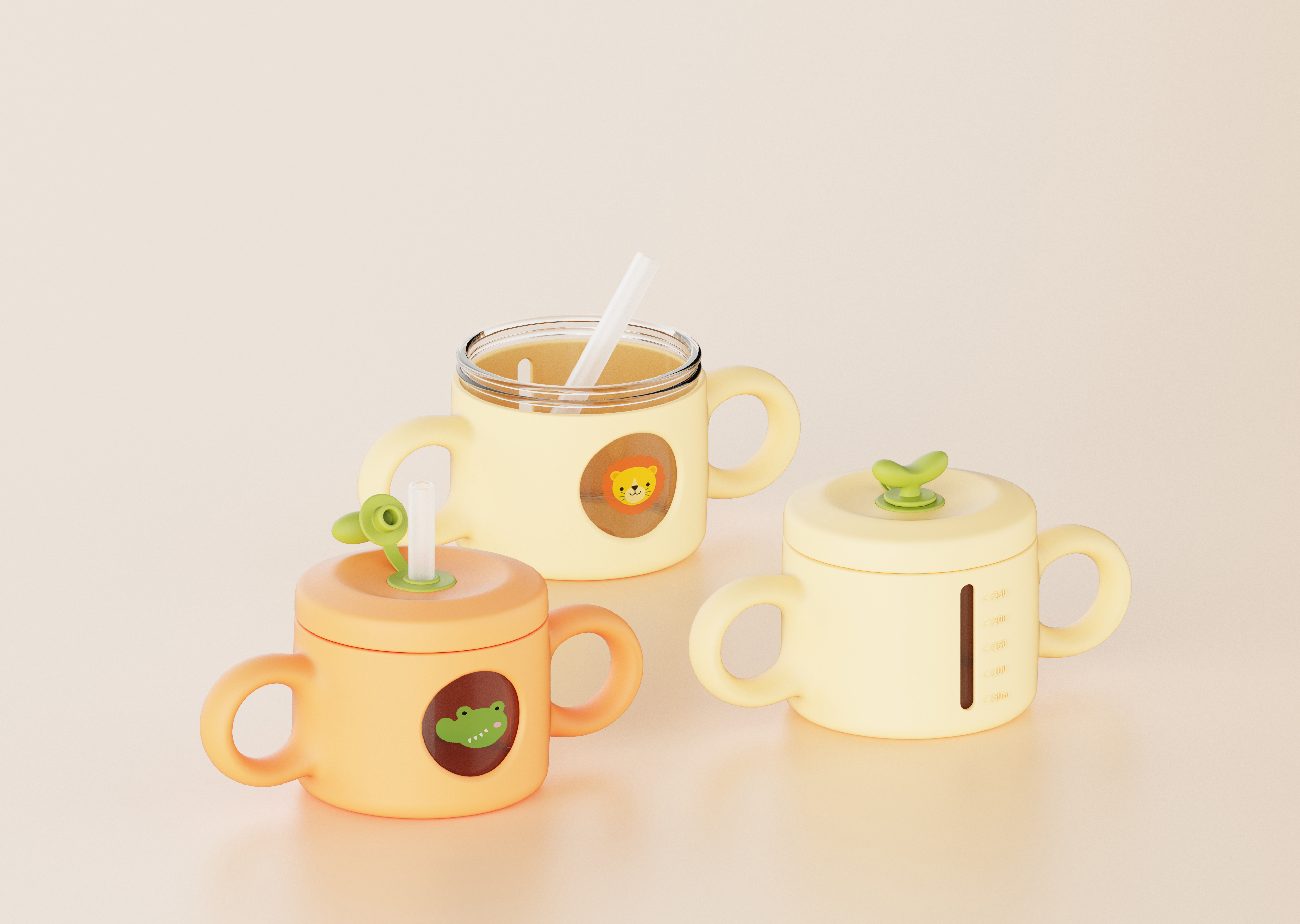 Infant child，milk cup，flower receptacle，Silica gel cup，