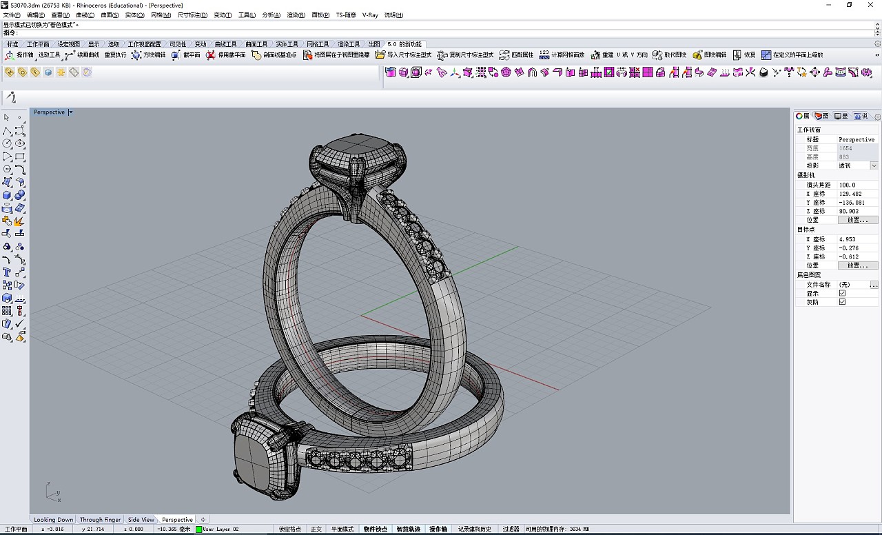 Diamond ring modeling，Jewelry design rendering，3D jewelry renderings，Rhinoceros jewelry modeling，Jewelry modeling and Rendering Design，Jewelry modeling plug-in software，Rhinoceros jewelry plug-in，