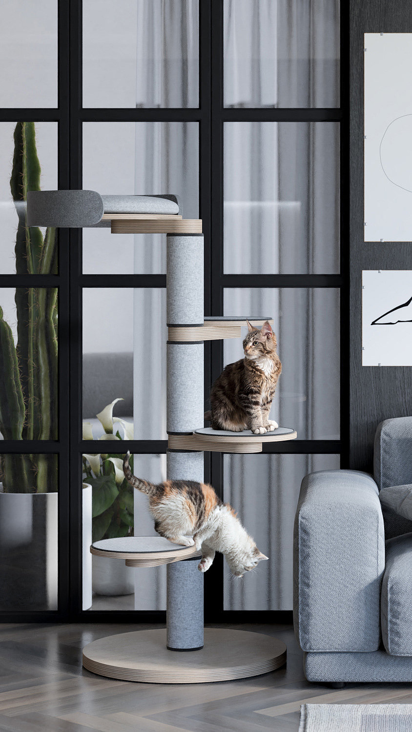 Cat tree，Gripping module，Top bed，