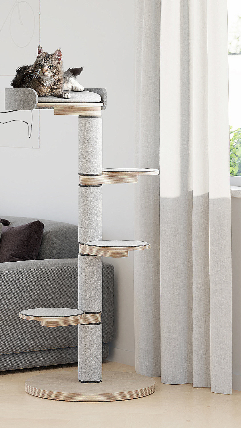 Cat tree，Gripping module，Top bed，