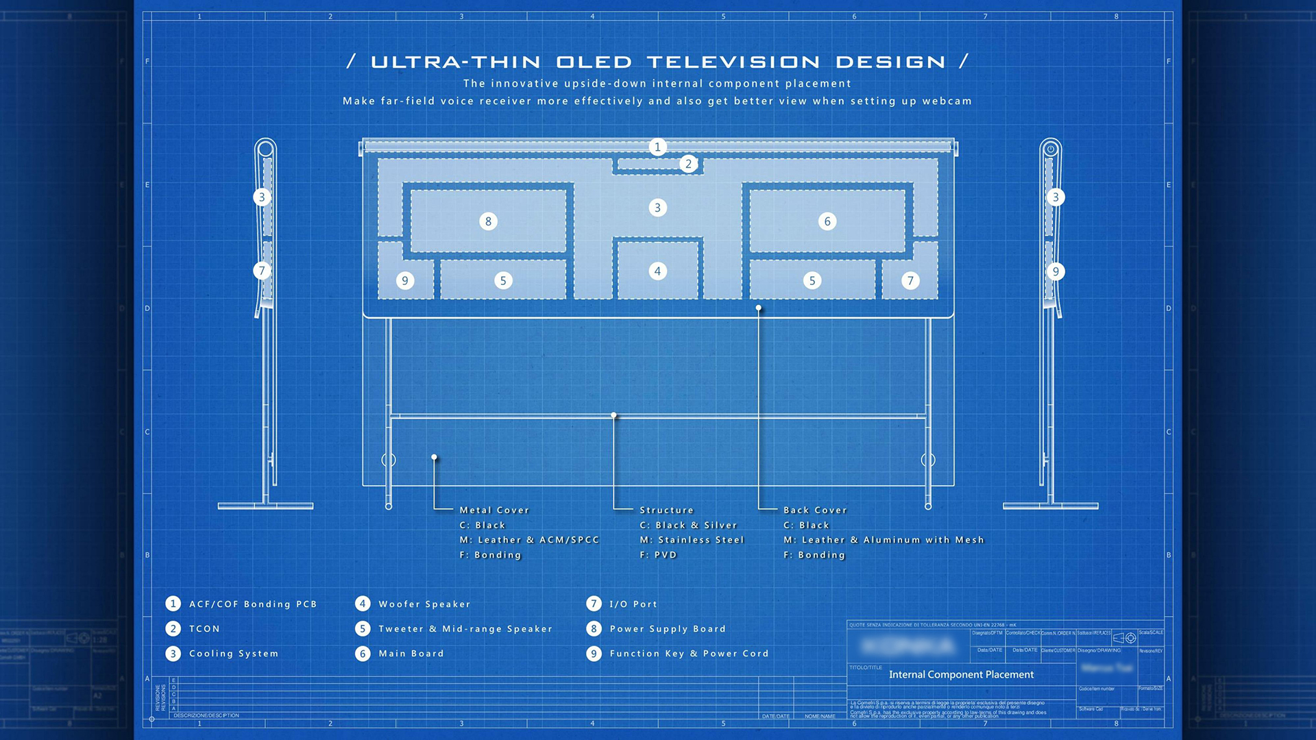 television，industrial design，Reverse，OLED，soft，thin，Wall hanging，innovate，
