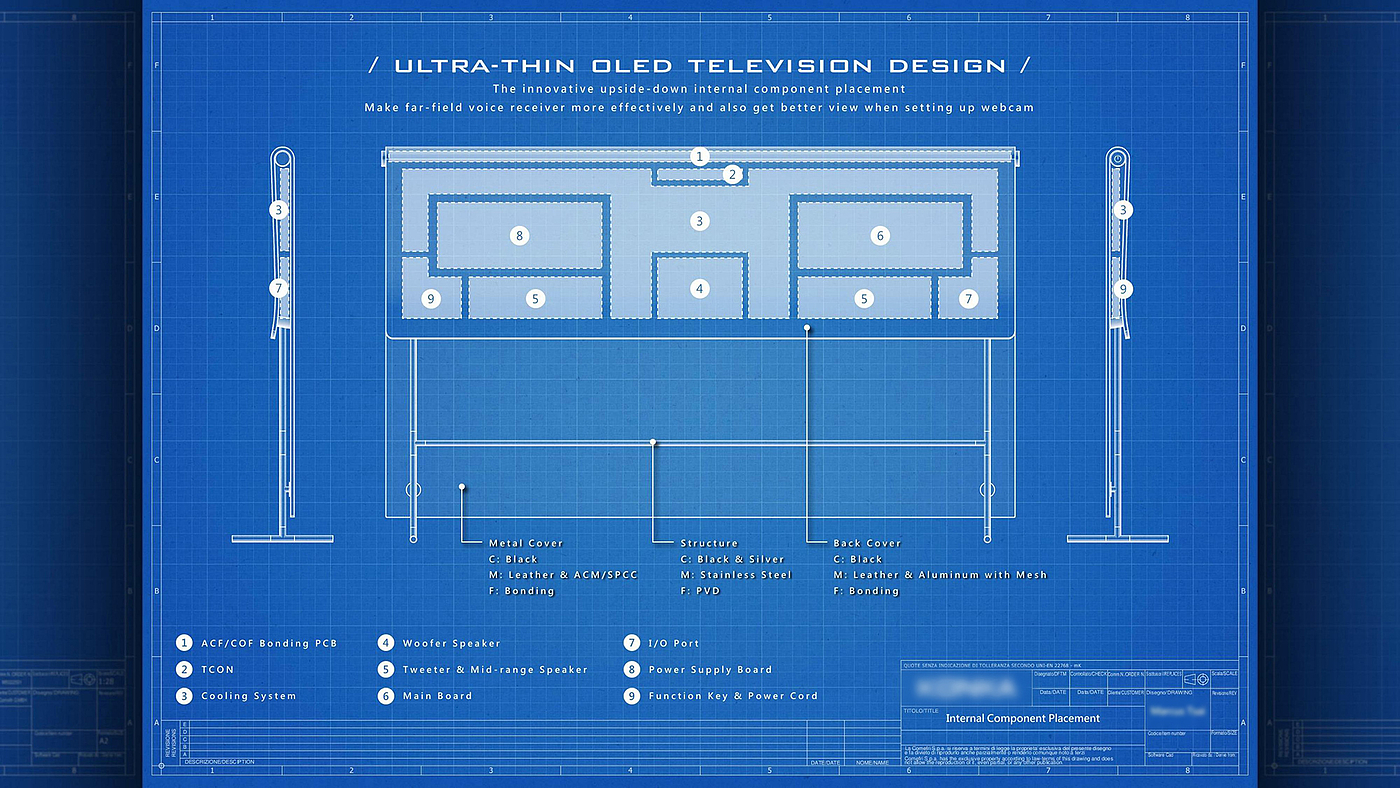 电视，工业设计，颠倒，OLED，柔软，薄，壁挂，创新，