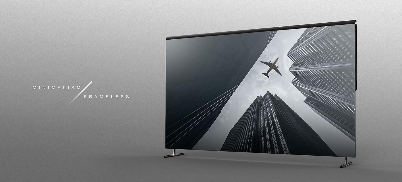 television，industrial design，Reverse，OLED，soft，thin，Wall hanging，innovate，