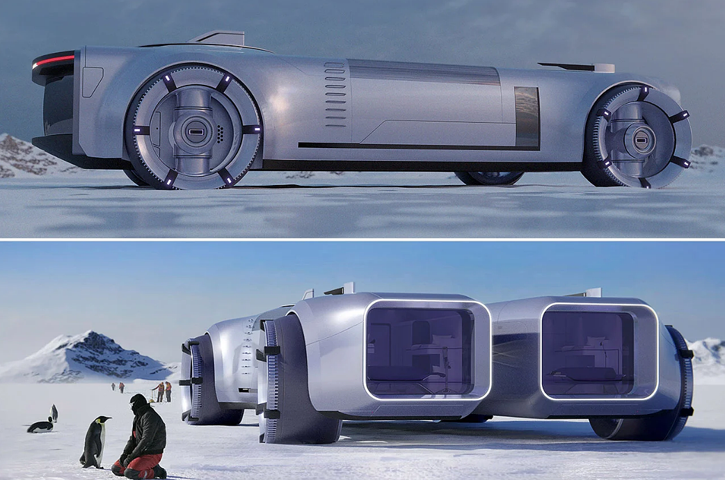 industrial design，conceptual design，Research vehicle，science fiction，High-tech，