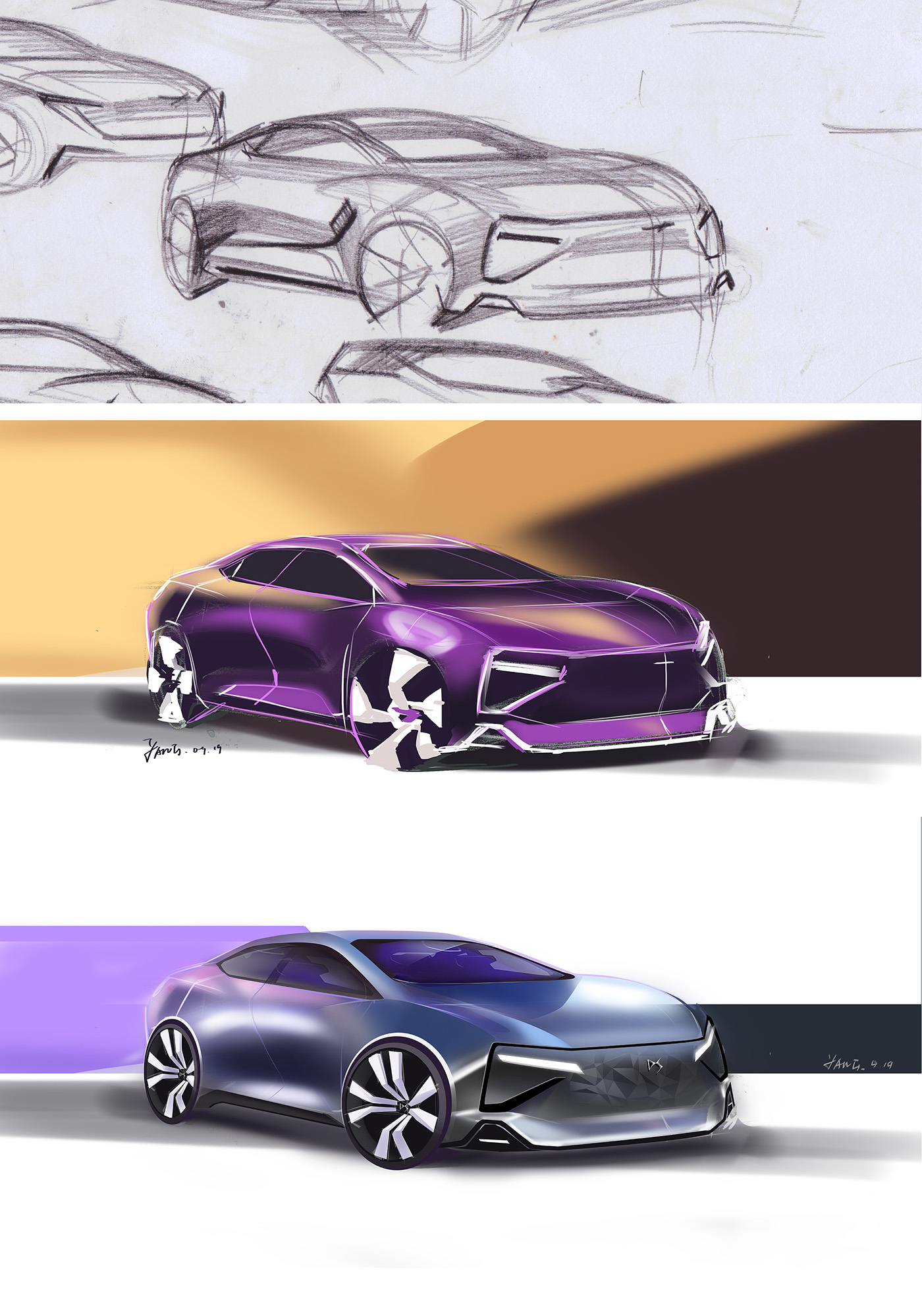 Hand drawn car，Vehicle design，Automotive Designer，Fangxi automobile design，