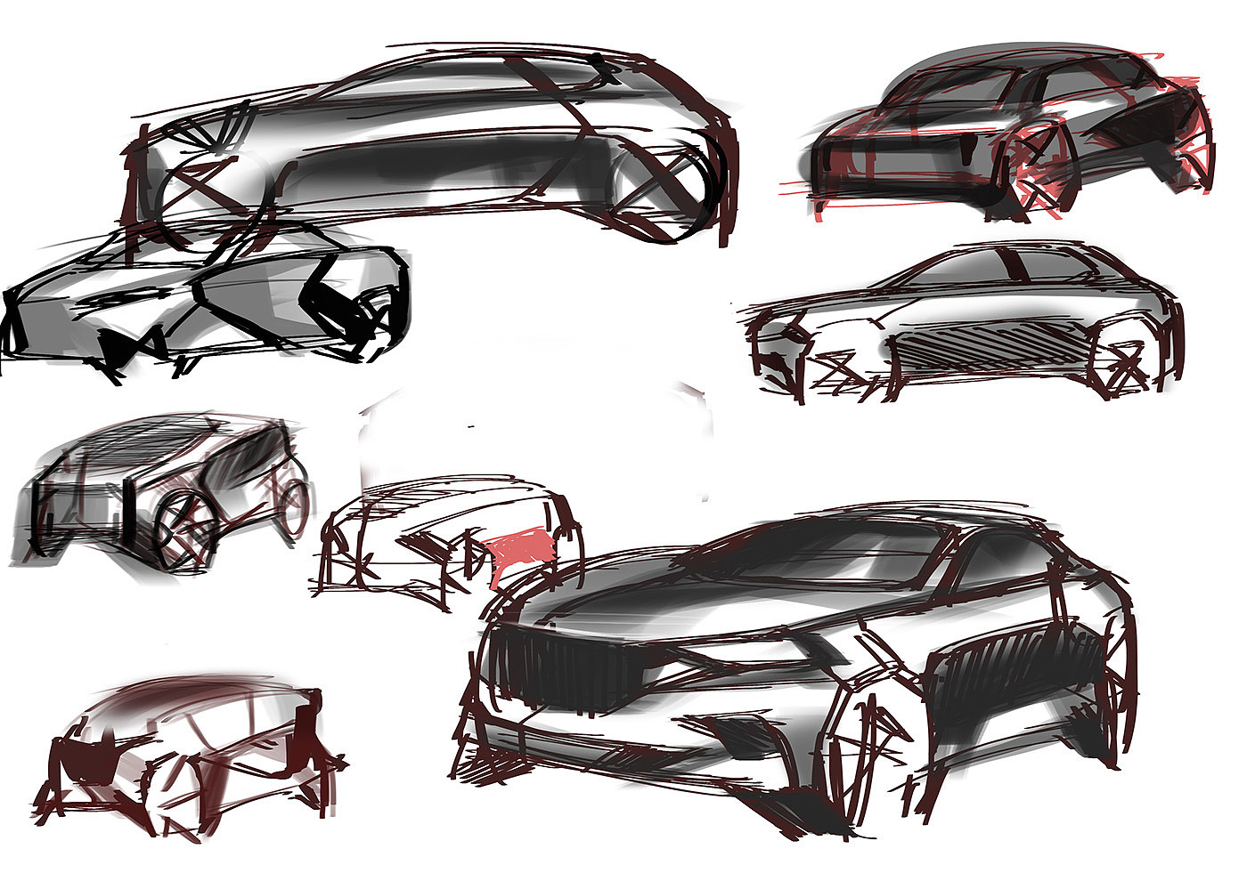 Hand drawn car，Vehicle design，Automotive Designer，Fangxi automobile design，