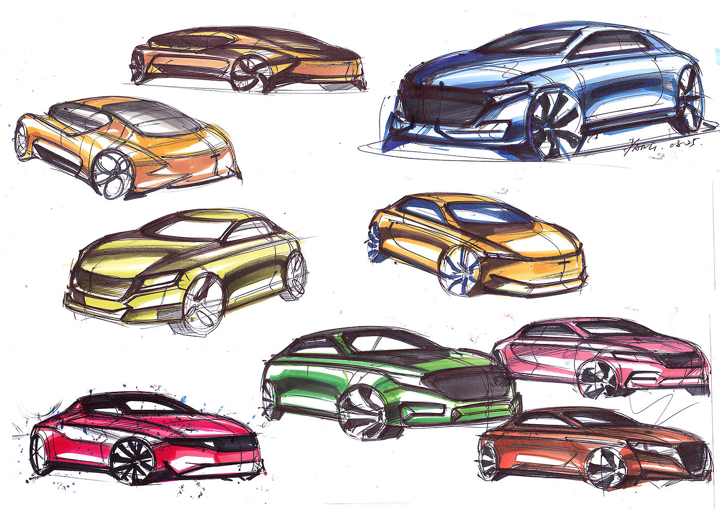 Hand drawn car，Vehicle design，Automotive Designer，Fangxi automobile design，