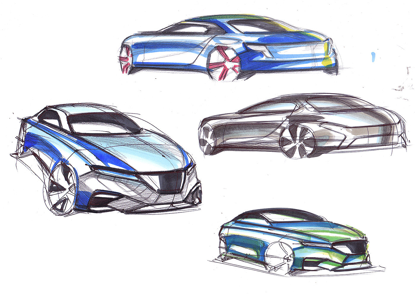 Hand drawn car，Vehicle design，Automotive Designer，Fangxi automobile design，