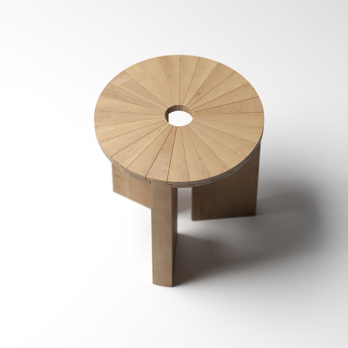 "Array" side table，Array，Deniz Aktay，阵列，木制元素，