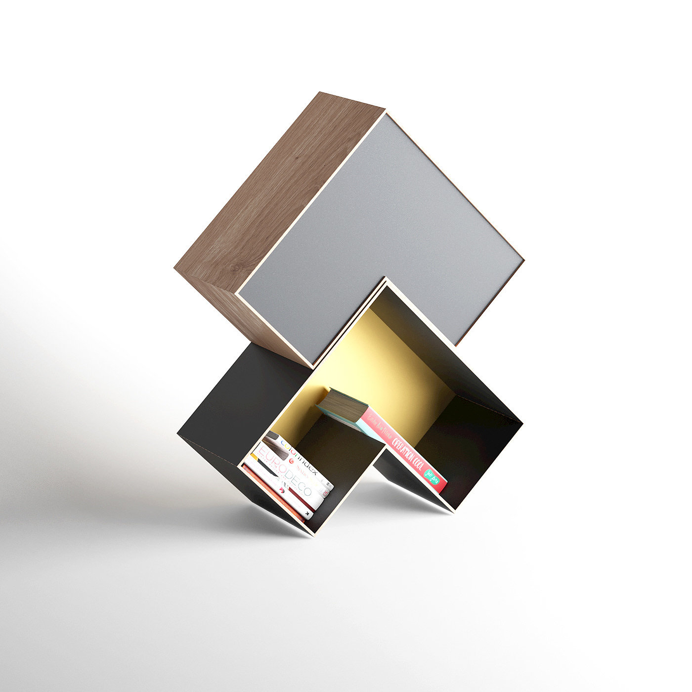 Deniz Aktay，bolt，模块化书架，胶合板，modular bookshelf，