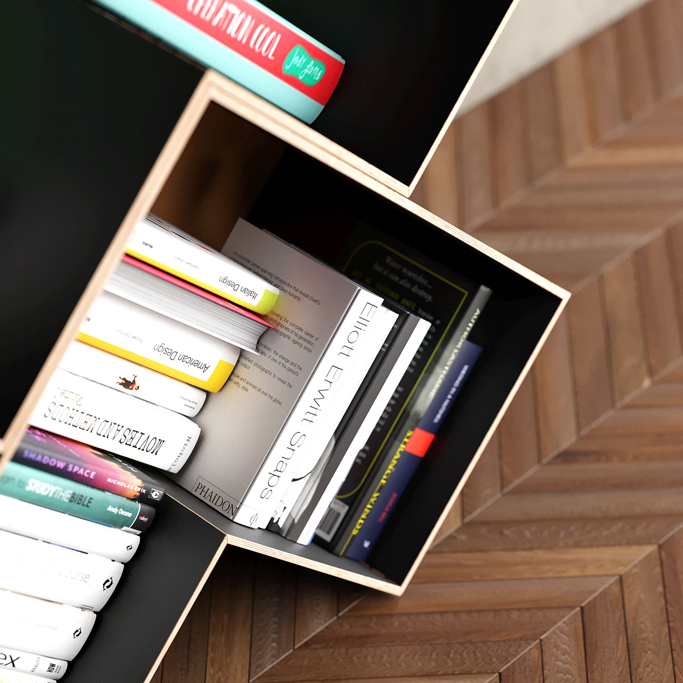 Sea Foam，bolt，Modular bookshelf，Plywood，modular bookshelf，