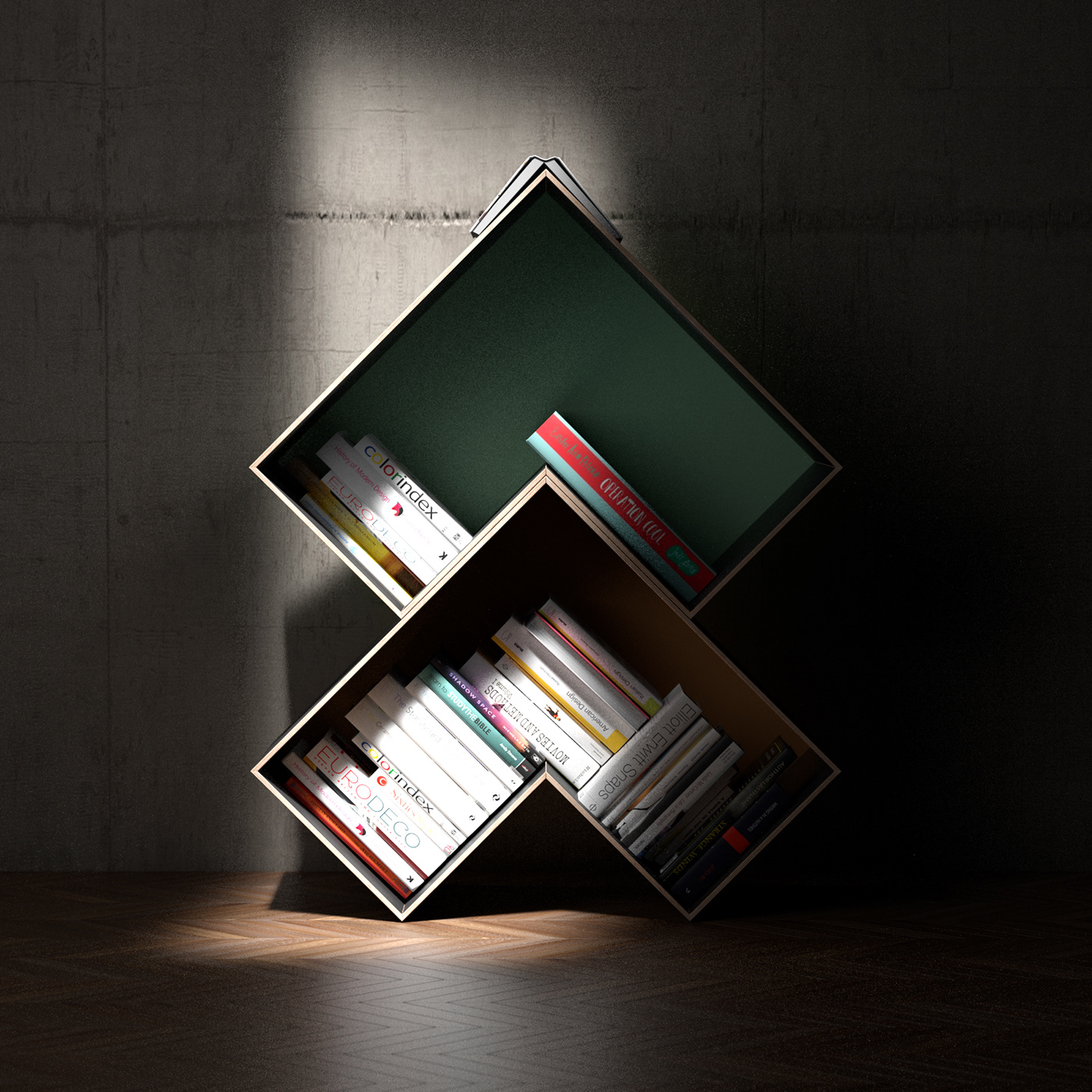 Sea Foam，bolt，Modular bookshelf，Plywood，modular bookshelf，