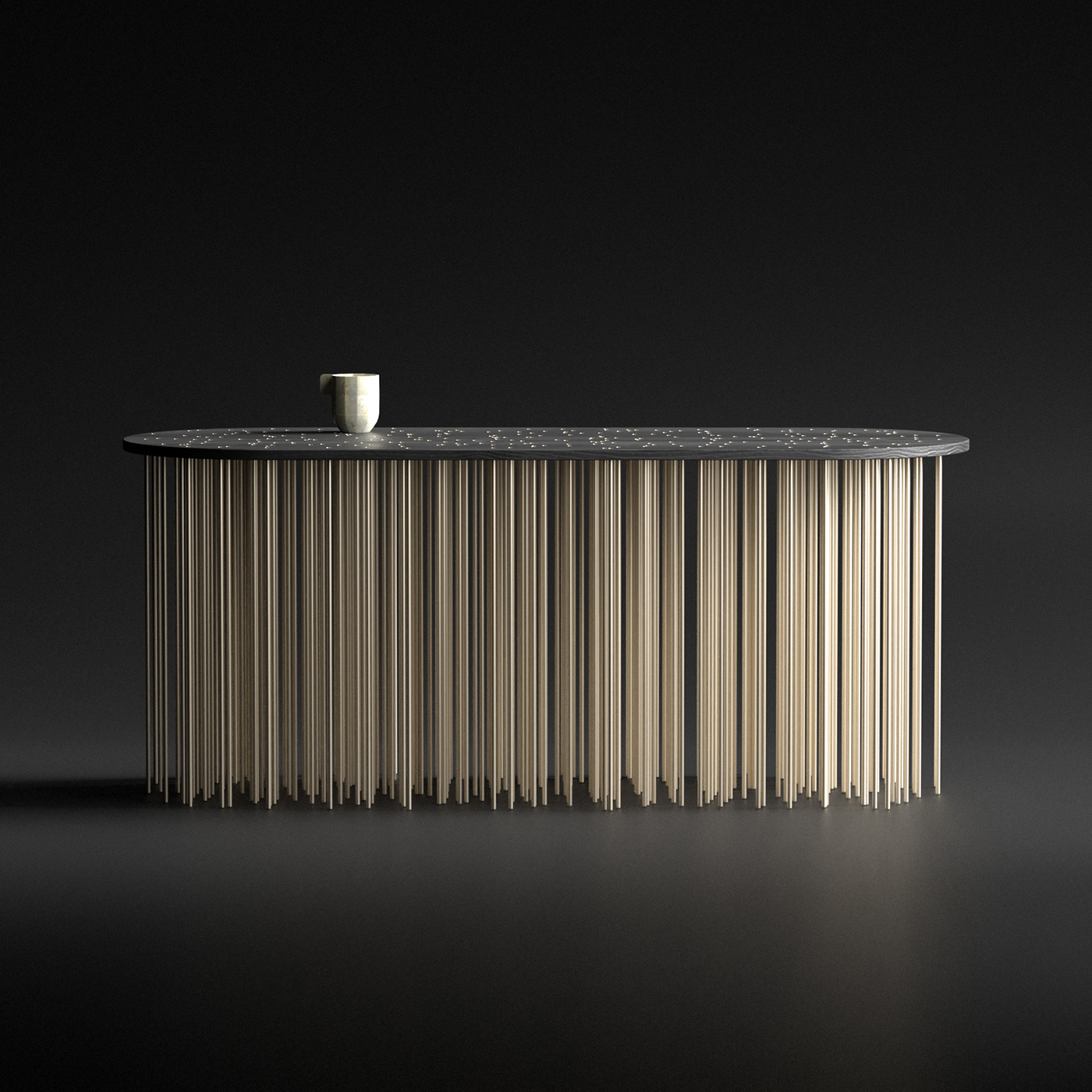 tea table，Whale bone，