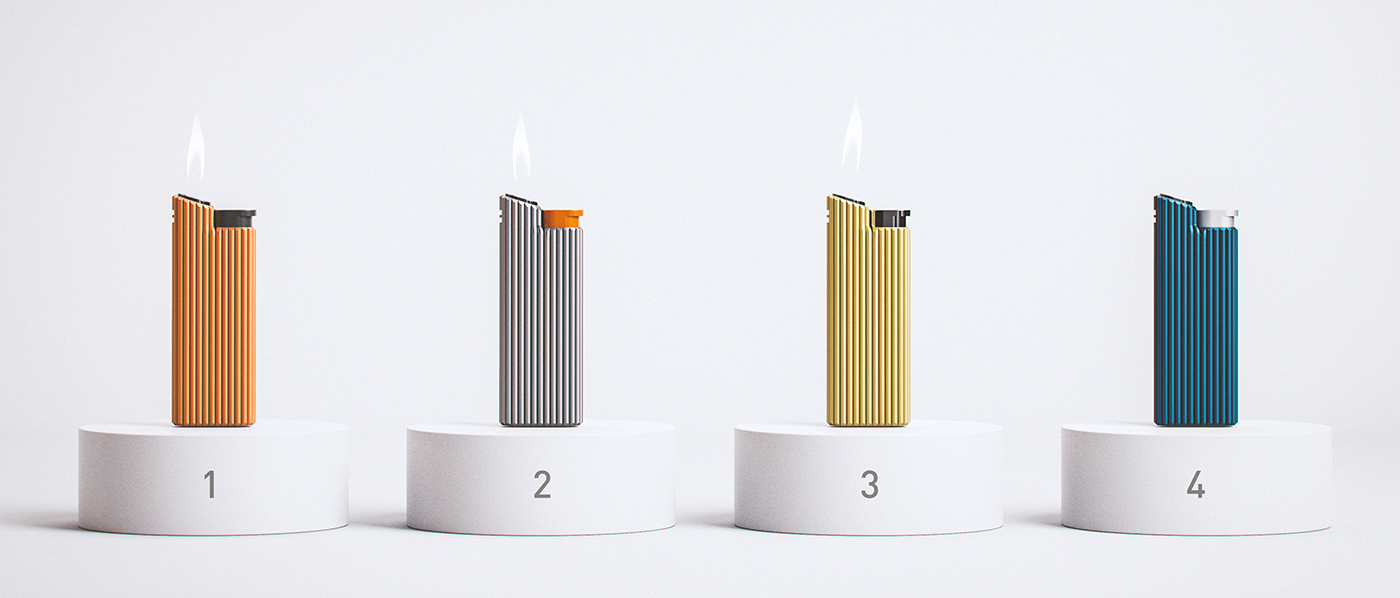 Jannik Götz，Flames，Minimalism，Lighter concept，Fire and earth elements，industrial design，