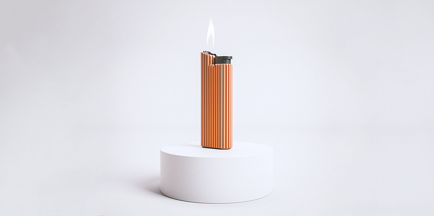 Jannik Götz，Flames，Minimalism，Lighter concept，Fire and earth elements，industrial design，