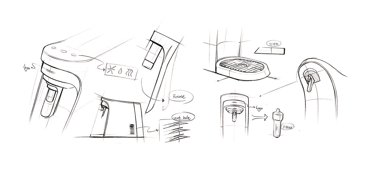 Chae Young Yoon，FLOW WATER PURIFIER，Flow purifier，Usability design，Streamlined design，，