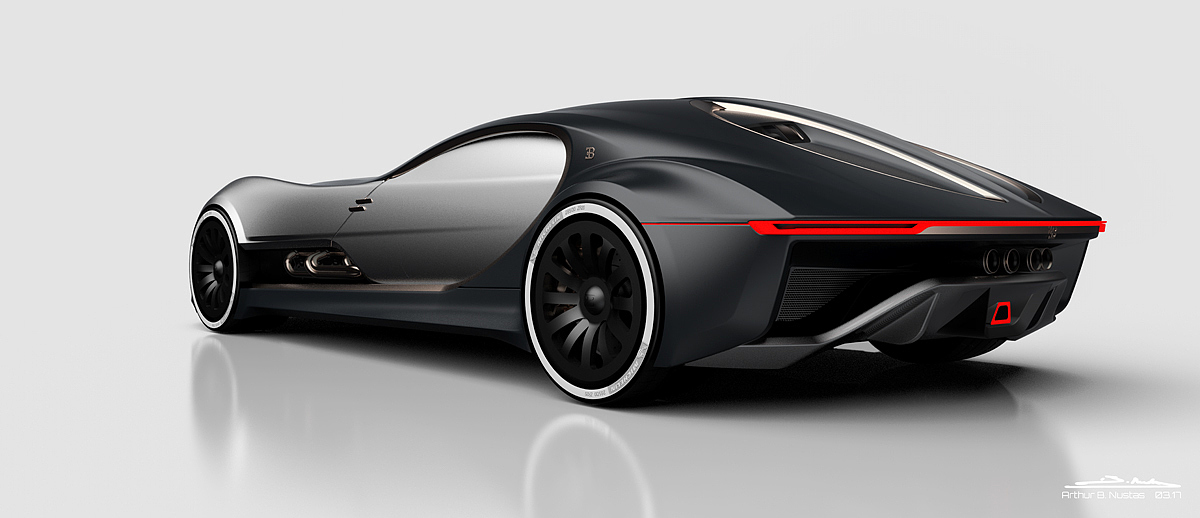 Render，modeling，Hand drawn，Bugatti Type，Bugatti，conceptual design，Automobile design，