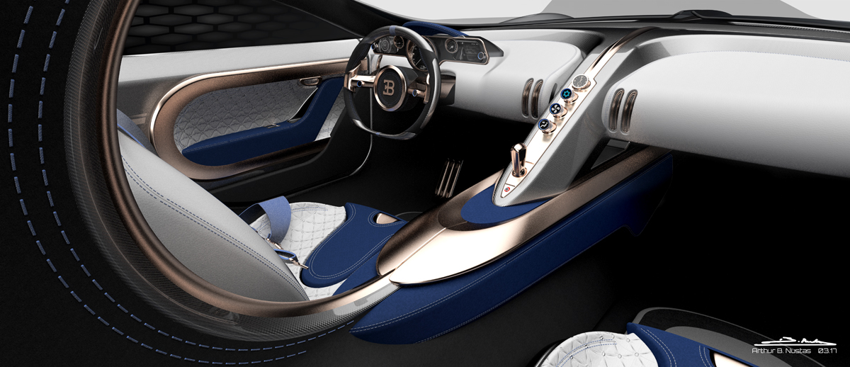Render，modeling，Hand drawn，Bugatti Type，Bugatti，conceptual design，Automobile design，