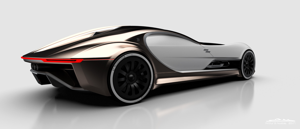 Render，modeling，Hand drawn，Bugatti Type，Bugatti，conceptual design，Automobile design，