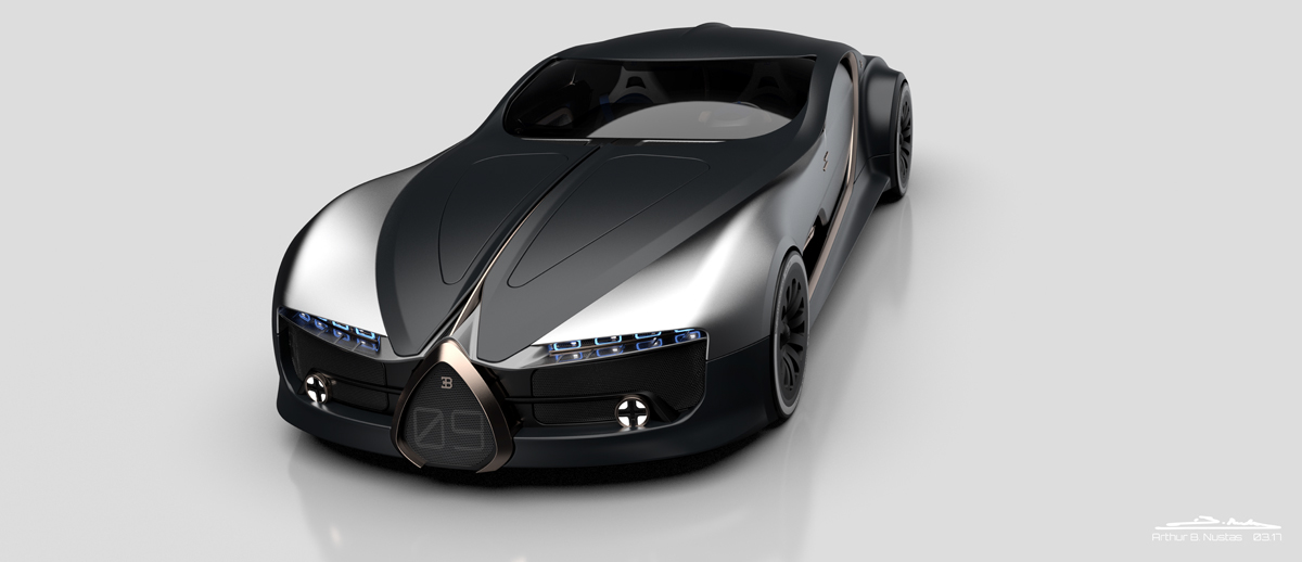 Render，modeling，Hand drawn，Bugatti Type，Bugatti，conceptual design，Automobile design，