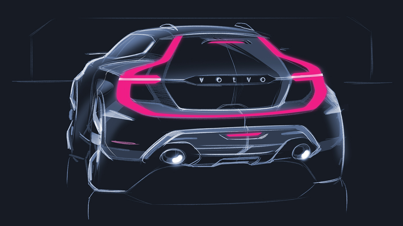 Hand drawn car，draft，Ubee ，Render，Automobile design，