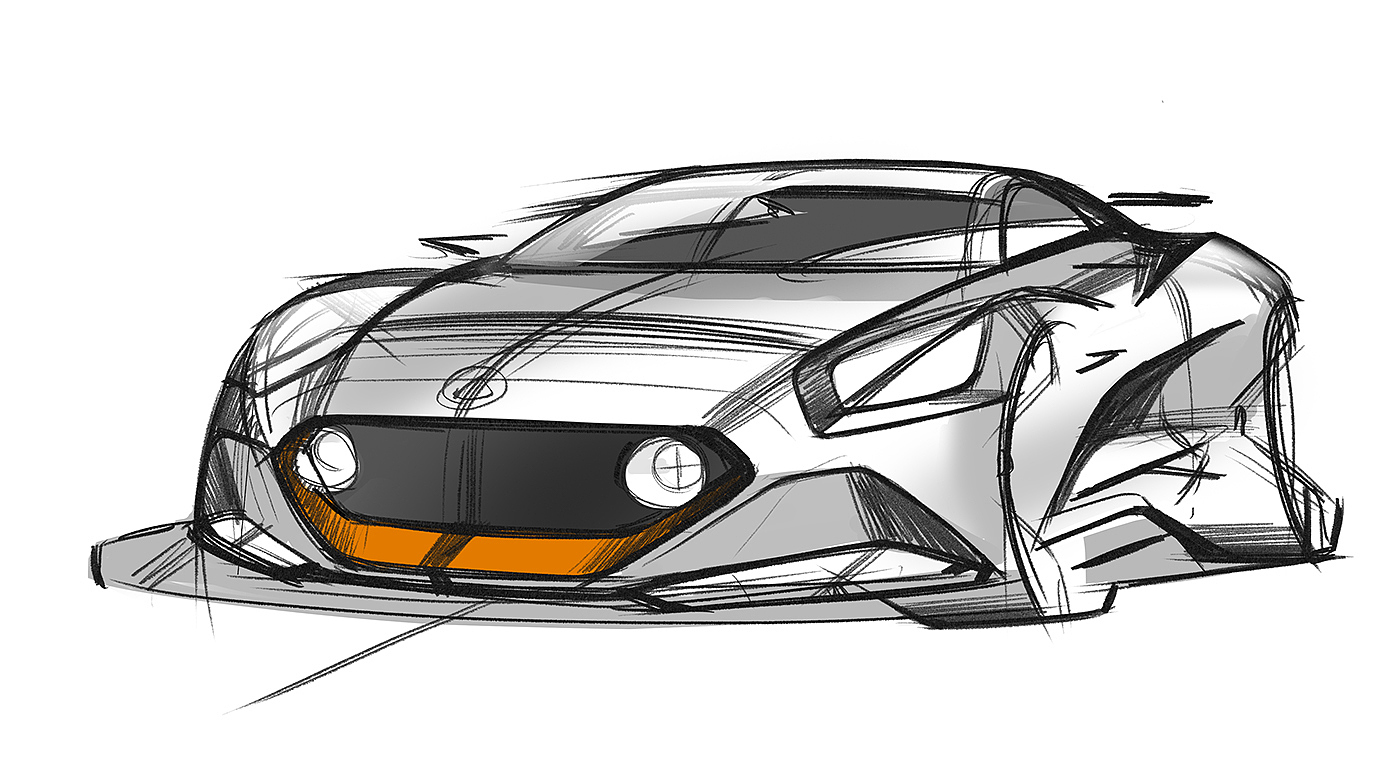 Hand drawn car，draft，Ubee ，Render，Automobile design，
