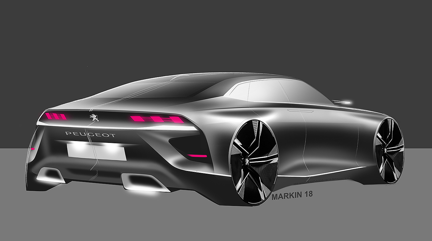 Hand drawn car，draft，Ubee ，Render，Automobile design，