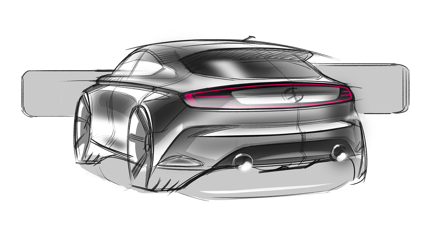 Hand drawn car，draft，Ubee ，Render，Automobile design，