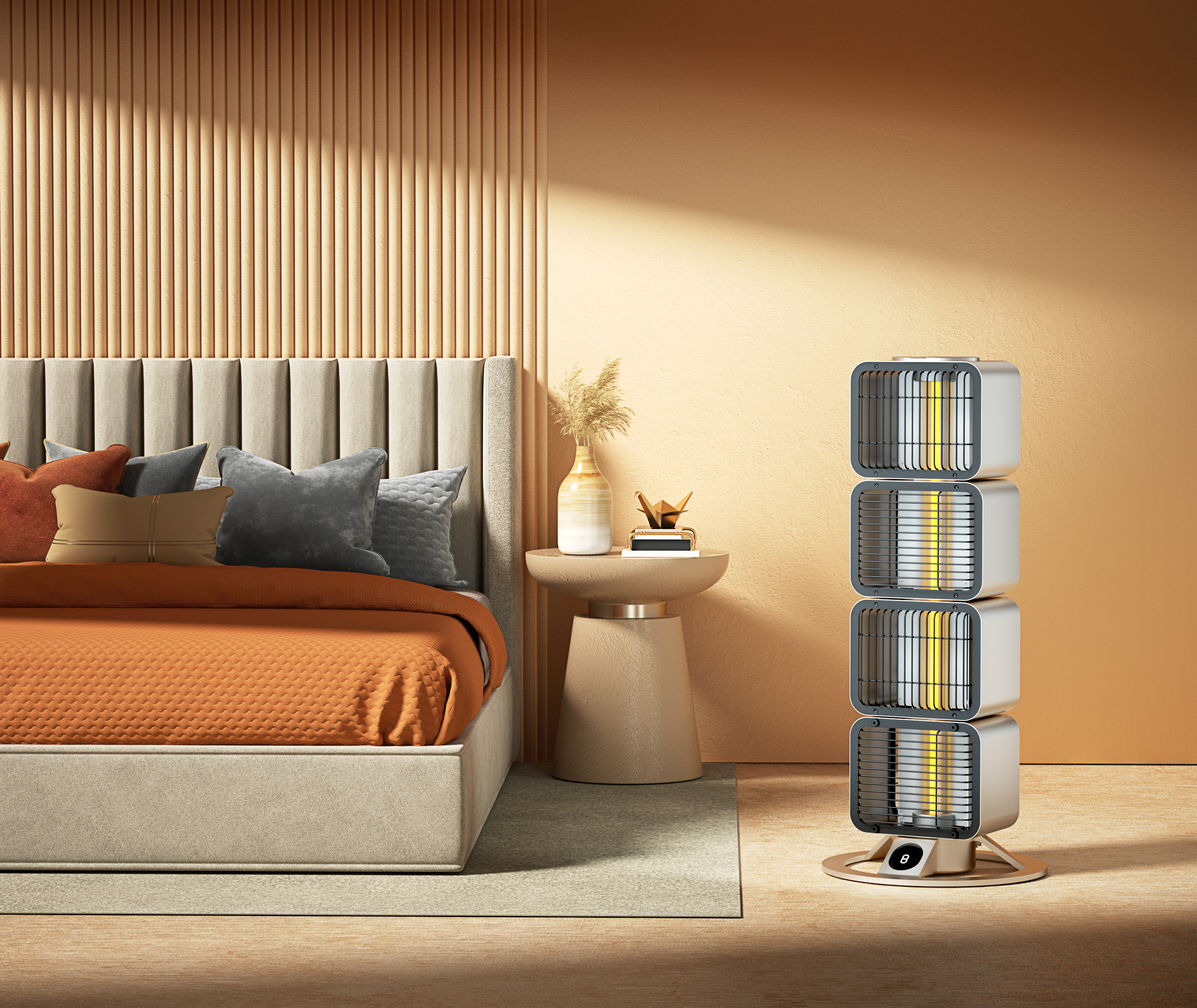 Red elephant case, red elephant design, product design, electric heater，