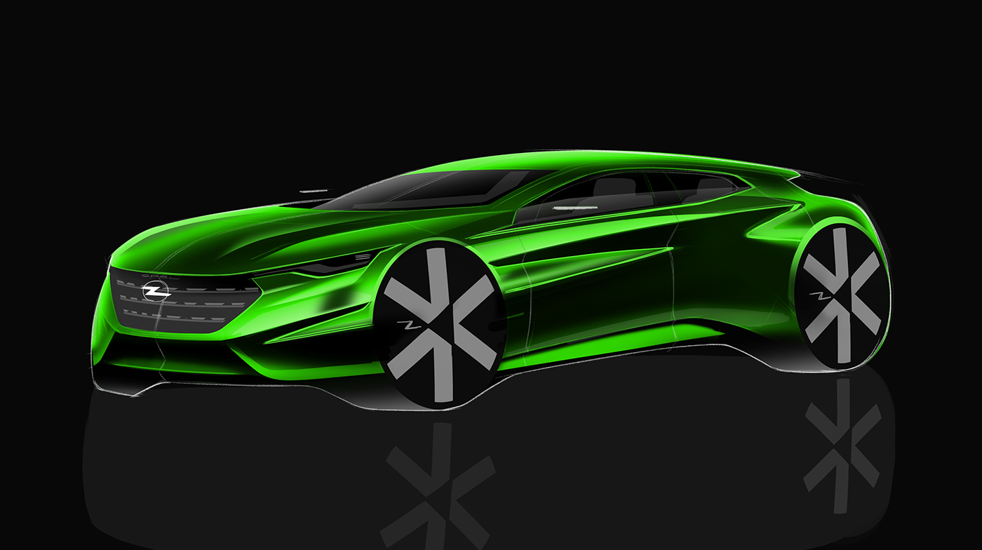Hand drawn car，draft，Ubee ，Render，Automobile design，